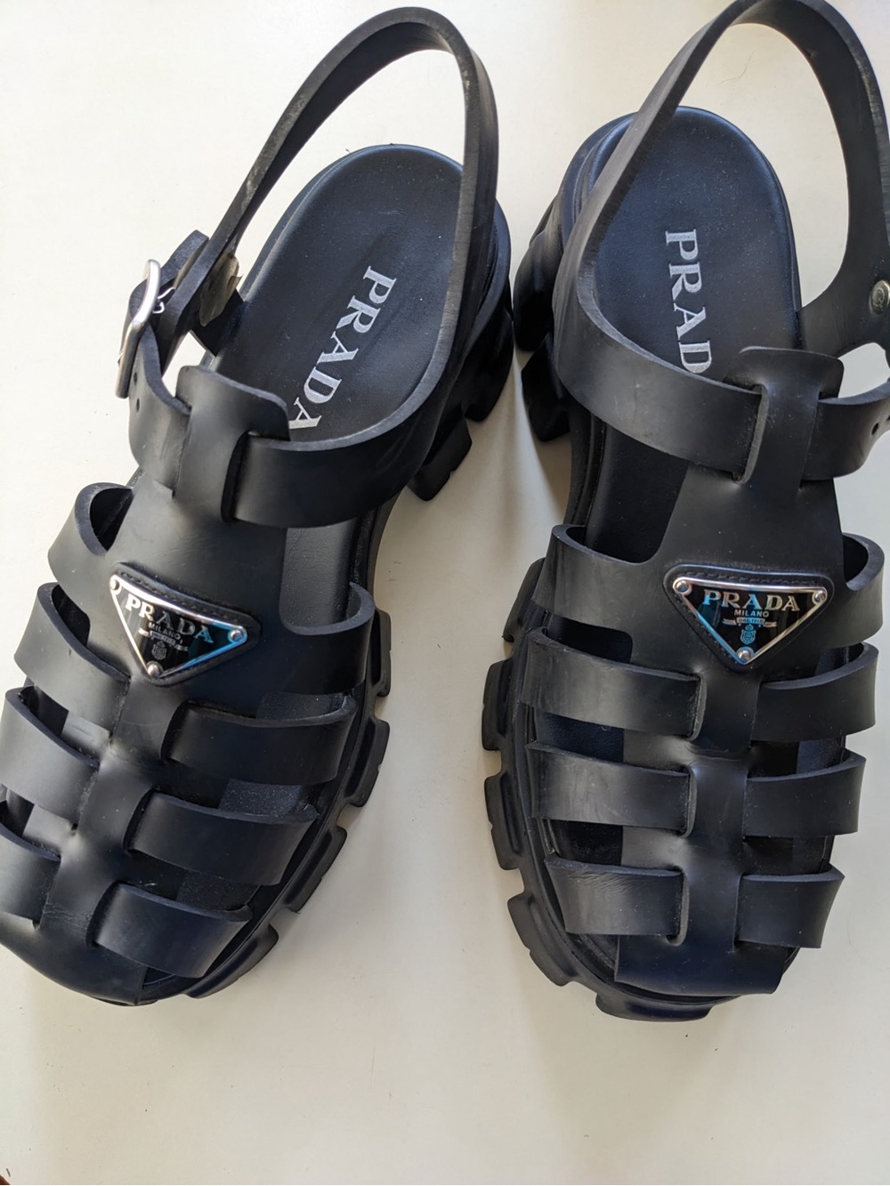 Prada Monolith Rubber Sandals - Picture 3 of 10